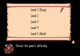 Difficulty select menu