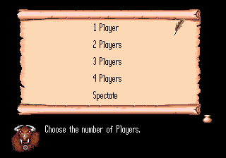 Number of players menu