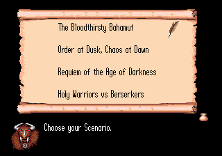 Scenario menu