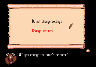 Settings change select menu