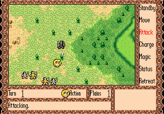 Tactical Attack command: Shooting (Hex screen)
