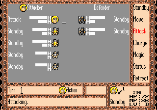 Tactical Attack command: Shooting (Simple screen)